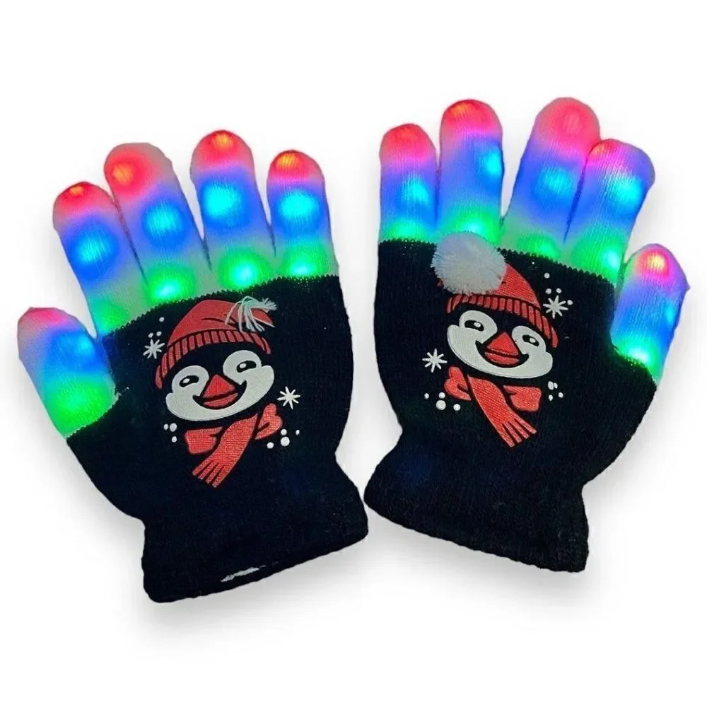 Light Up Penguin Toddler Gloves